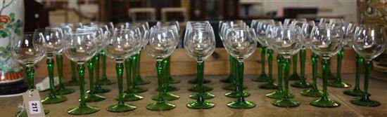 36 green stem hock glasses